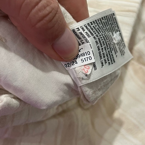 American Eagel Pants women's 2 Striped Wide Leg Linen Blend Coastal Minimalist - Picture 6 of 6